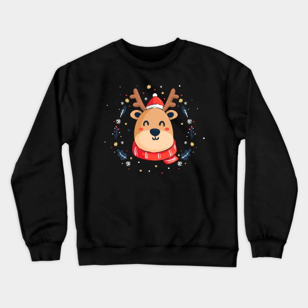 Ugly Reindeer Christmas Sweatshirt Crewneck Sweatshirt by KsuAnn